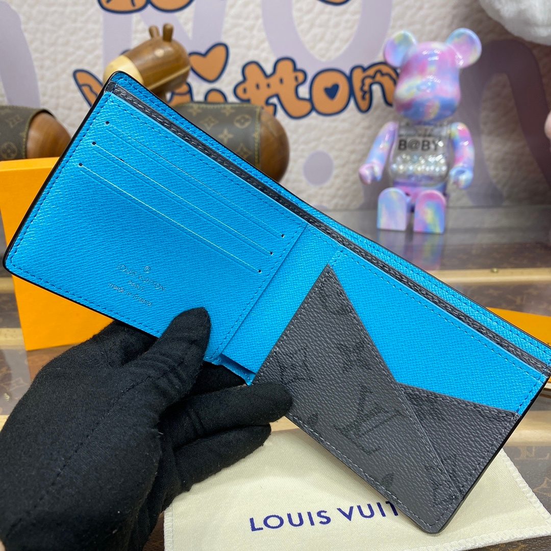 Louis Vuitton Damier Graphite Bifold Wallet Blue