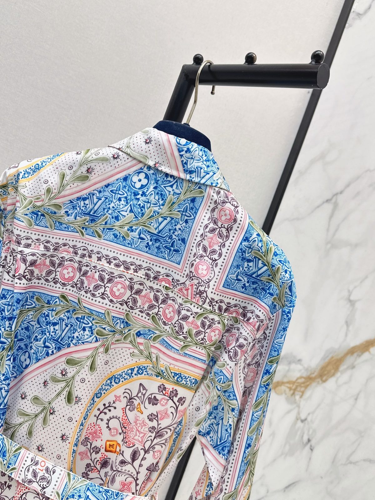 Luxury Paisley Print Silk Shirt Dress