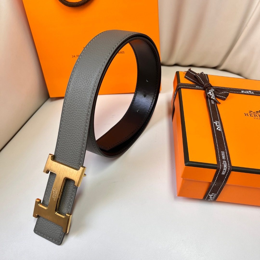 Hermès H Buckle Reversible Leather Belt