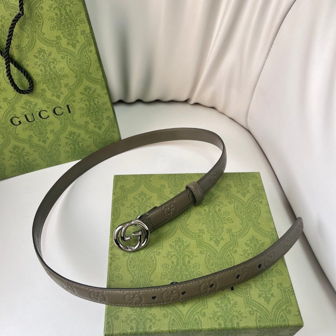 Gucci GG Embossed Leather Belt