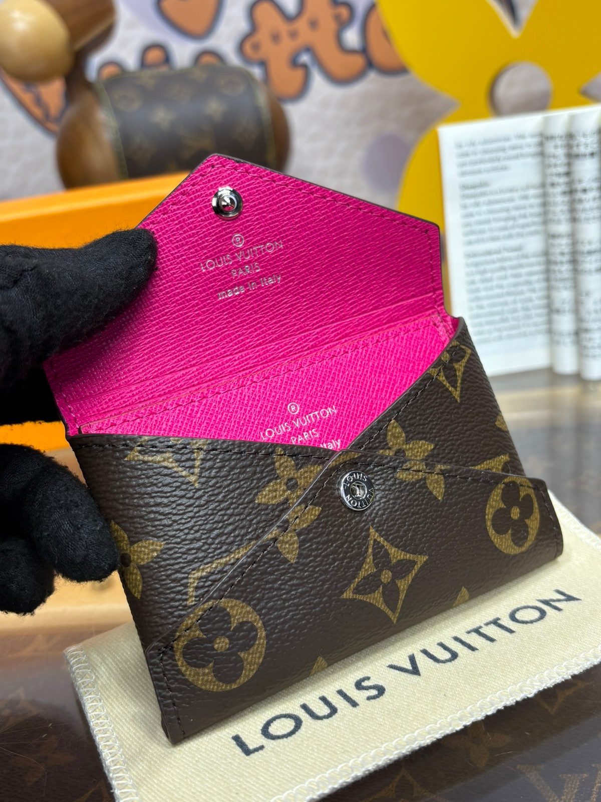 Louis Vuitton Monogram Leather Wallet Pink