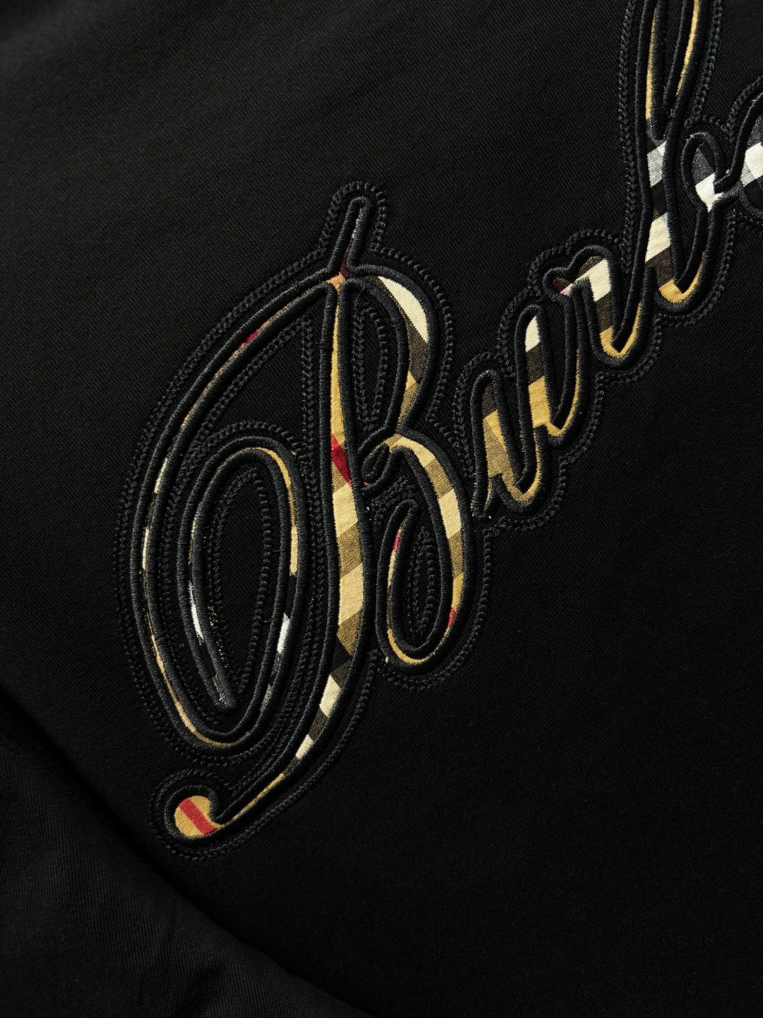 Burberry Embroidered Logo Black T-Shirt