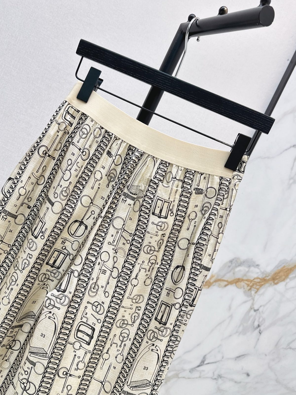 Dior Monogram Pleated Midi Skirt