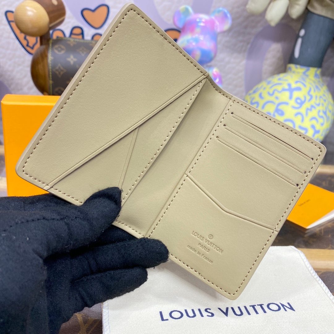 Louis Vuitton Beige Smooth Leather Pocket Organizer
