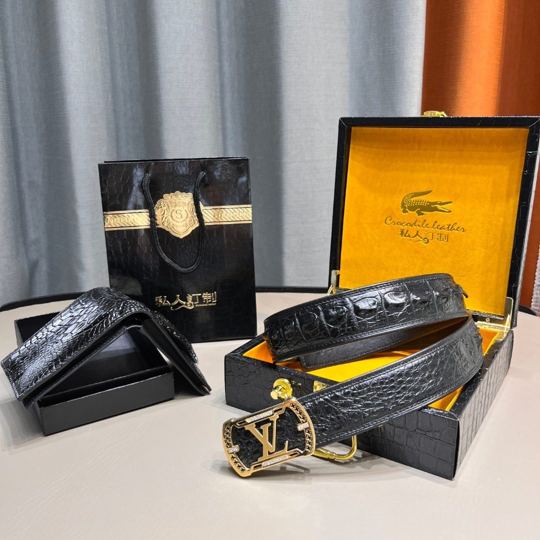 Louis Vuitton Crocodile Leather Belt