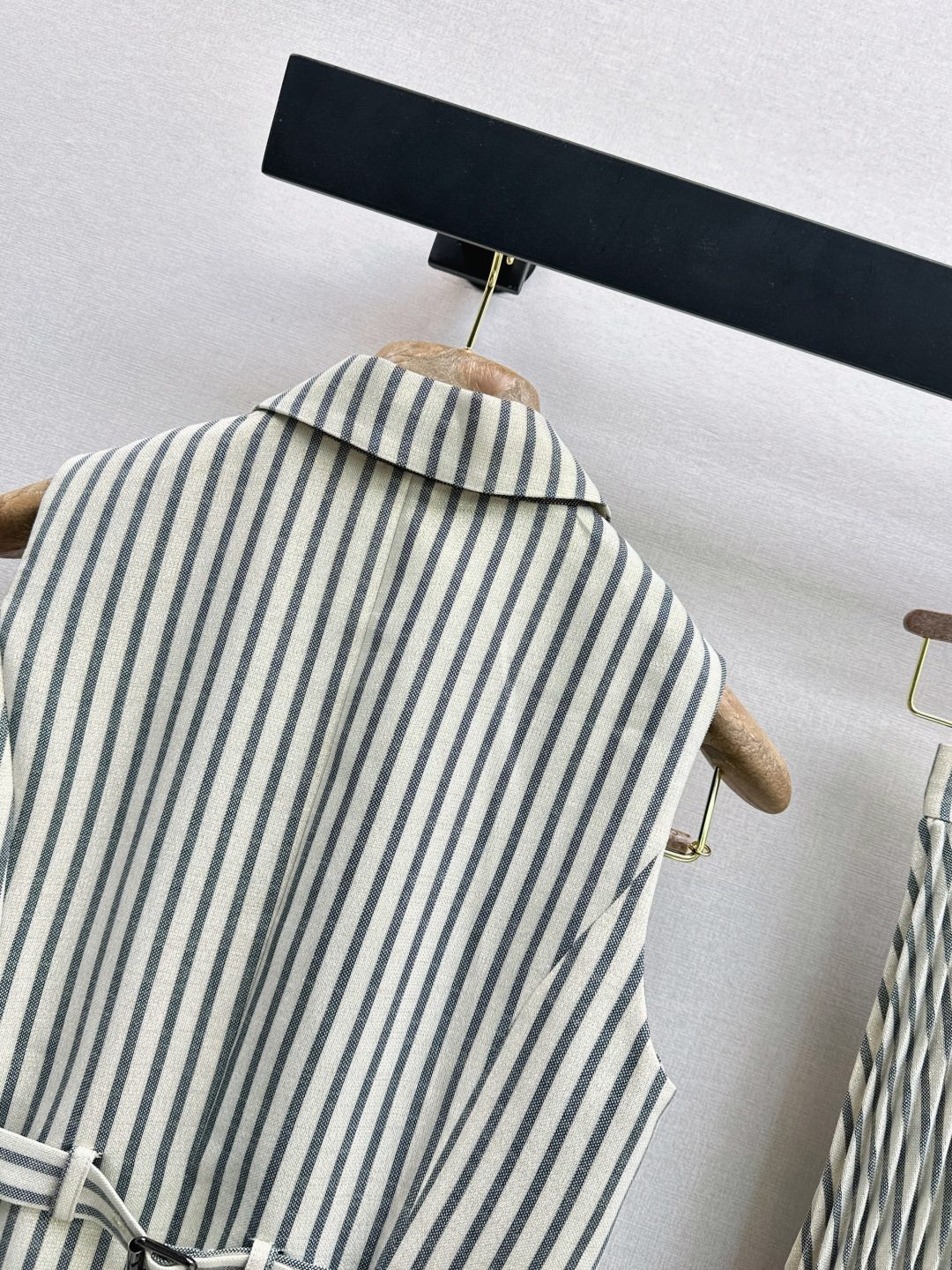 Striped Double-Breasted Linen Vest