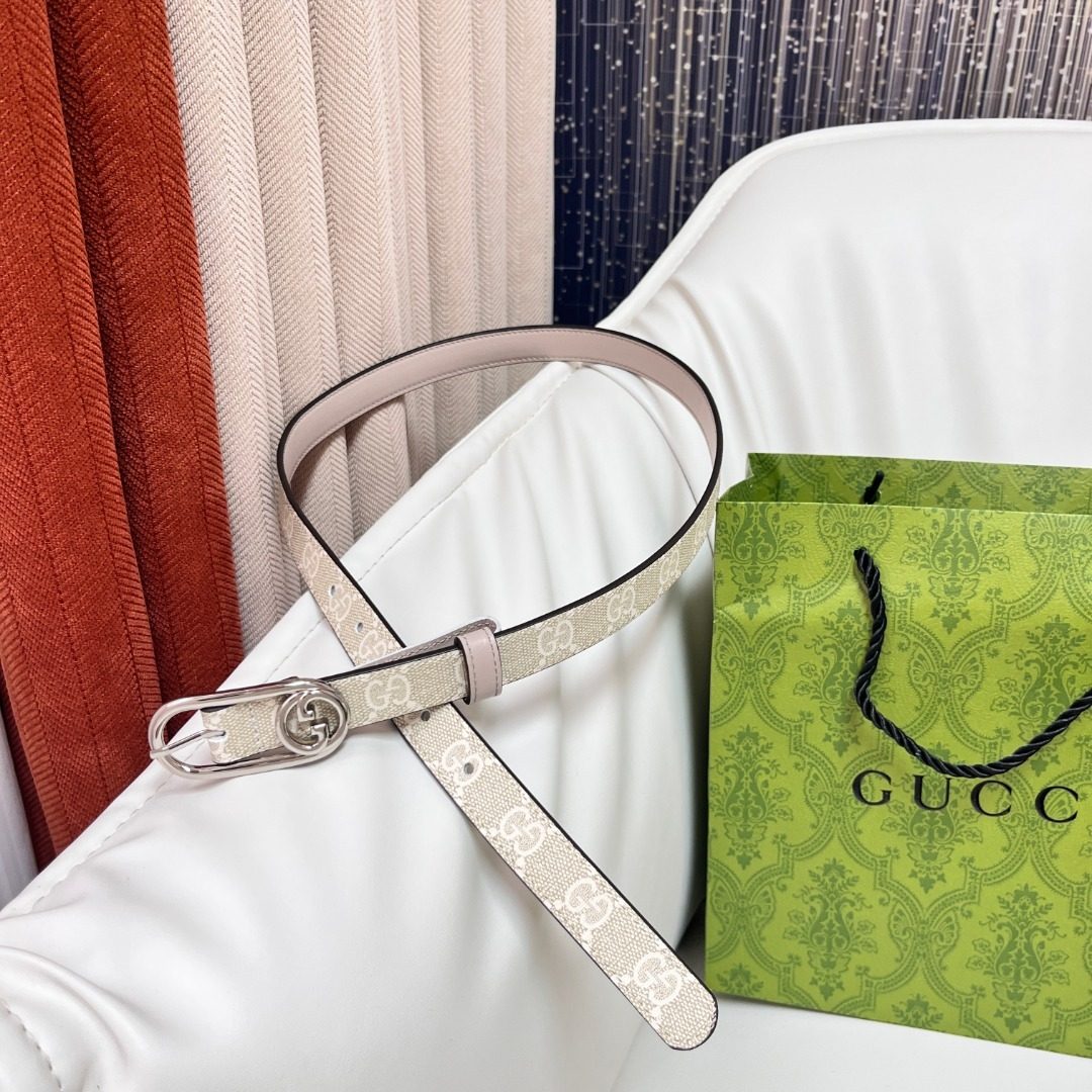 Gucci GG Canvas Leather Belt
