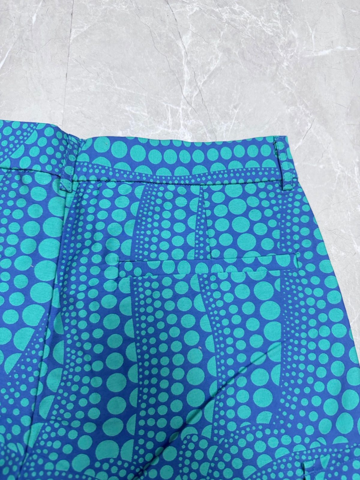 1V Printed Cotton Cargo Shorts Blue