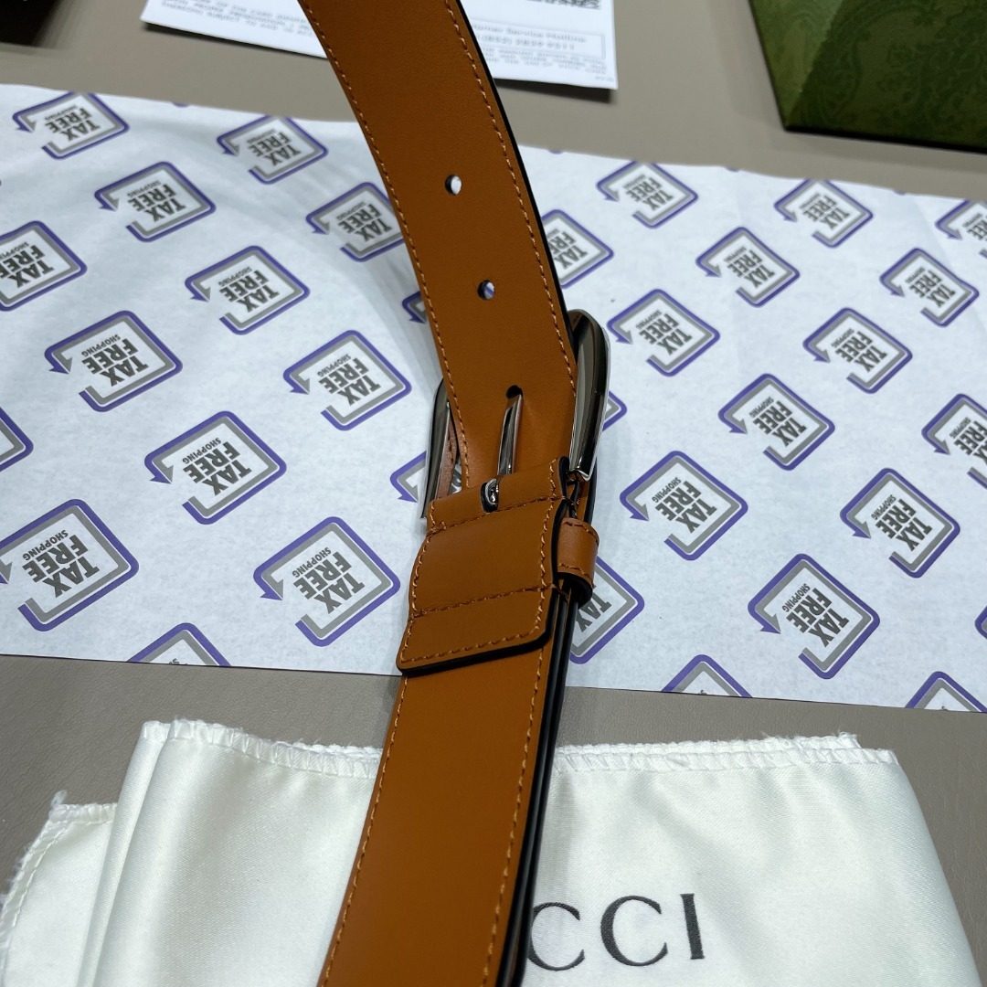 Gucci Leather Belt with GG Buckle