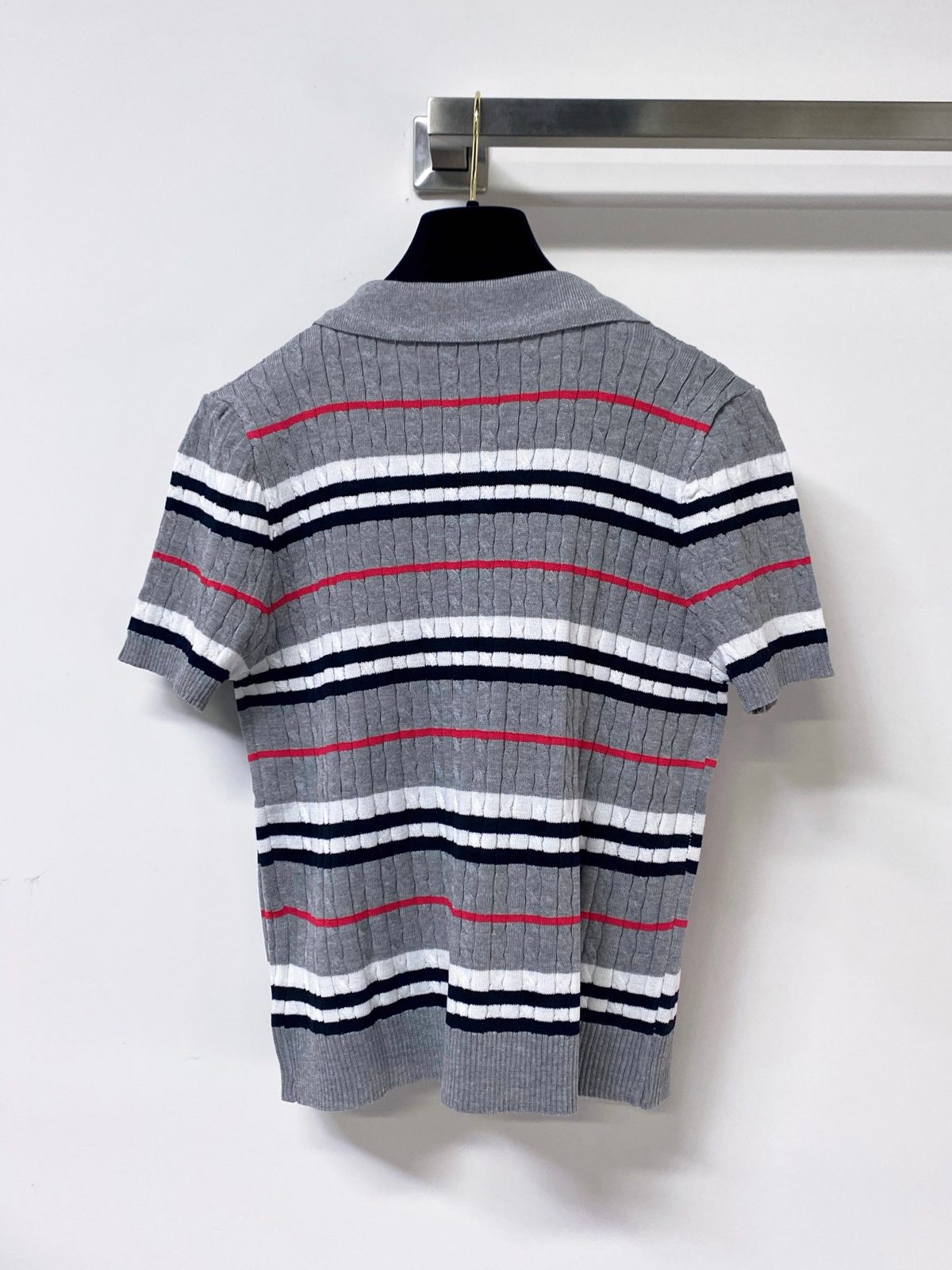 Prada Striped Wool Polo Shirt