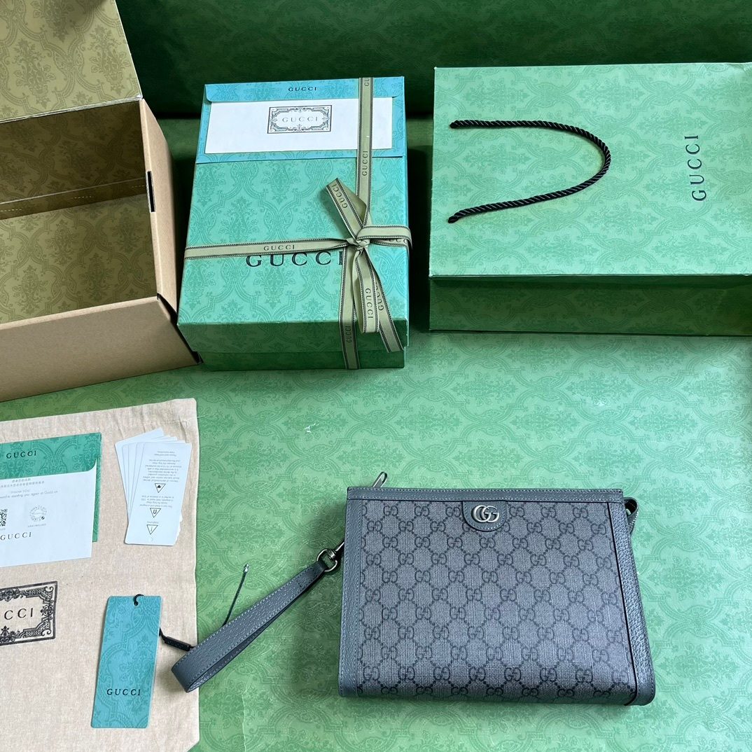 Gucci GG Marmont Leather Wristlet Clutch