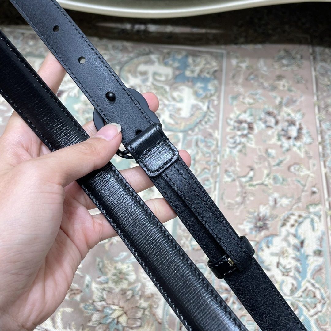 Gucci GG Marmont Black Leather Belt