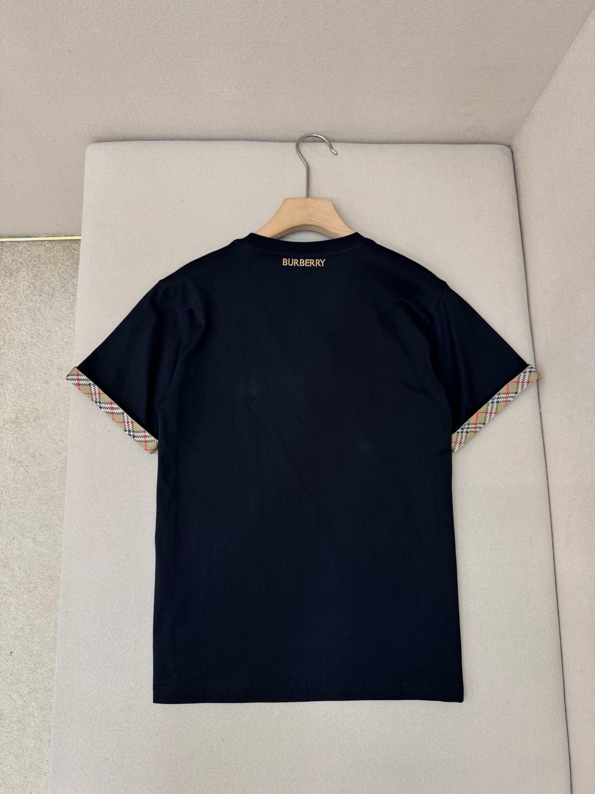 Burberry Check Trim Cotton T-Shirt