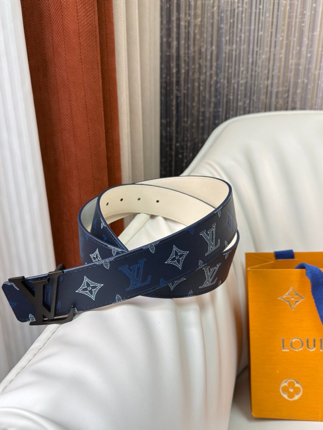 Louis Vuitton Monogram Canvas Belt Navy