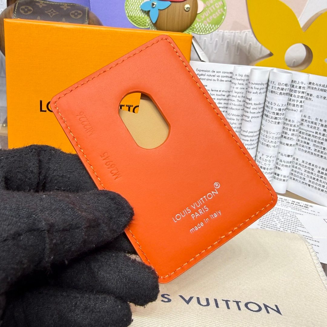 Louis Vuitton Orange Leather Phone Wallet