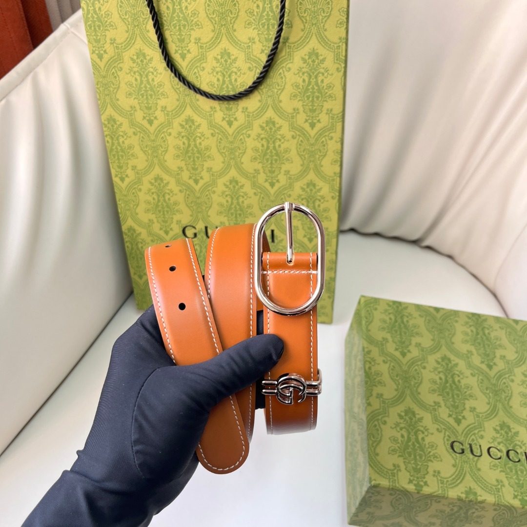 Gucci Leather Belt with Horsebit Buckle