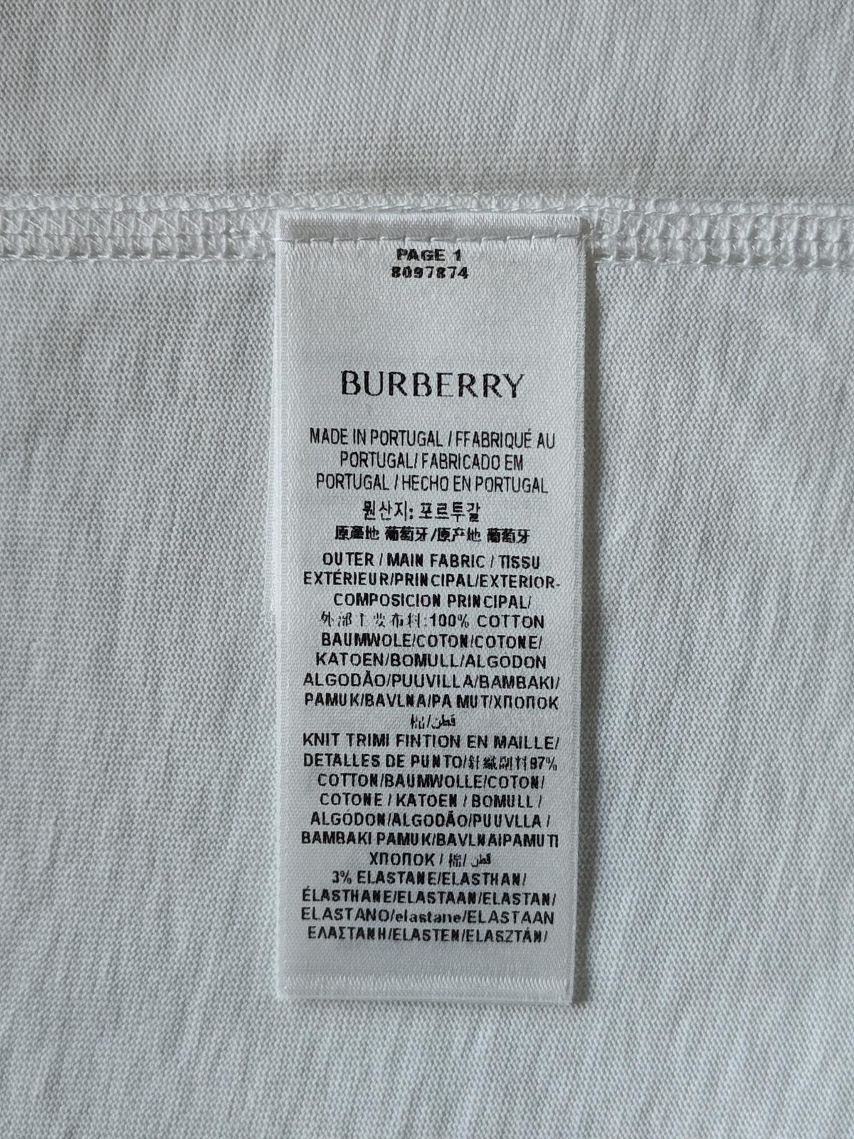 Burberry Striped Cotton T-Shirt White