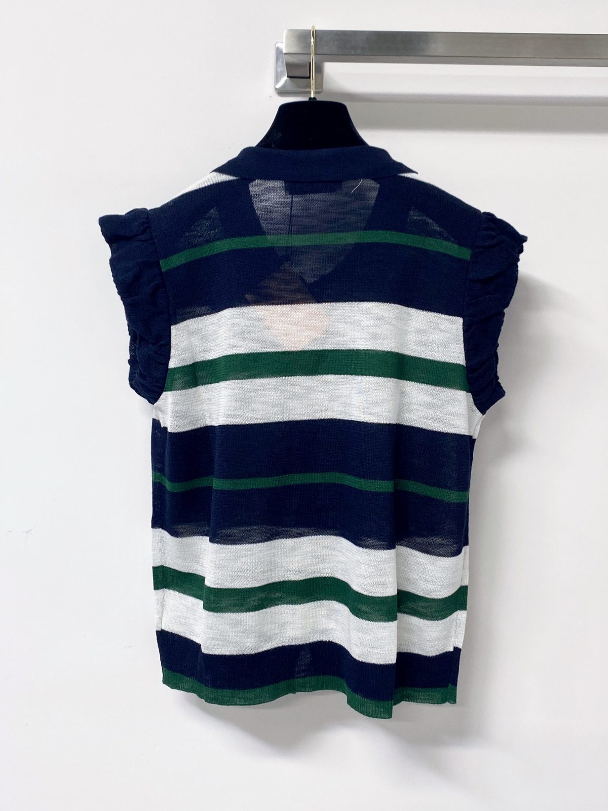 Miu Miu Striped Knit Polo Vest