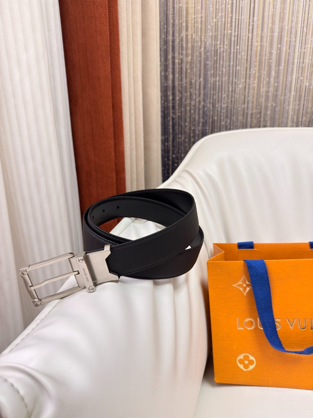 Louis Vuitton Monogram Black Leather Belt
