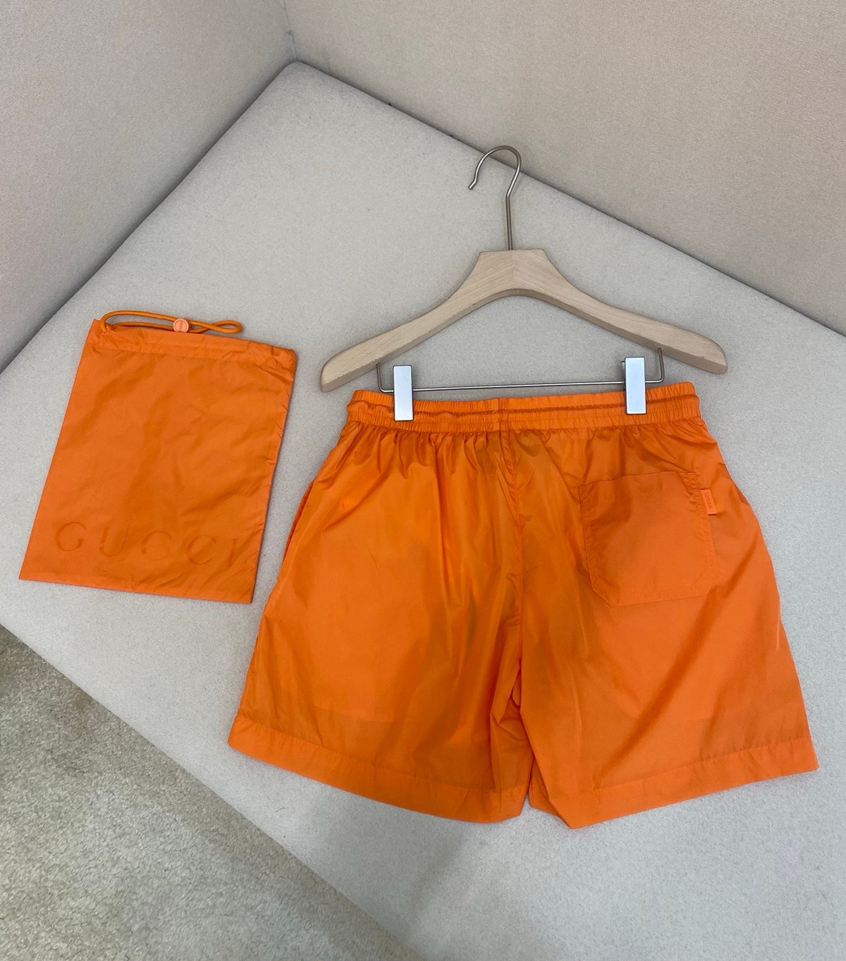 Gucci Men's Orange Nylon Swim Shorts