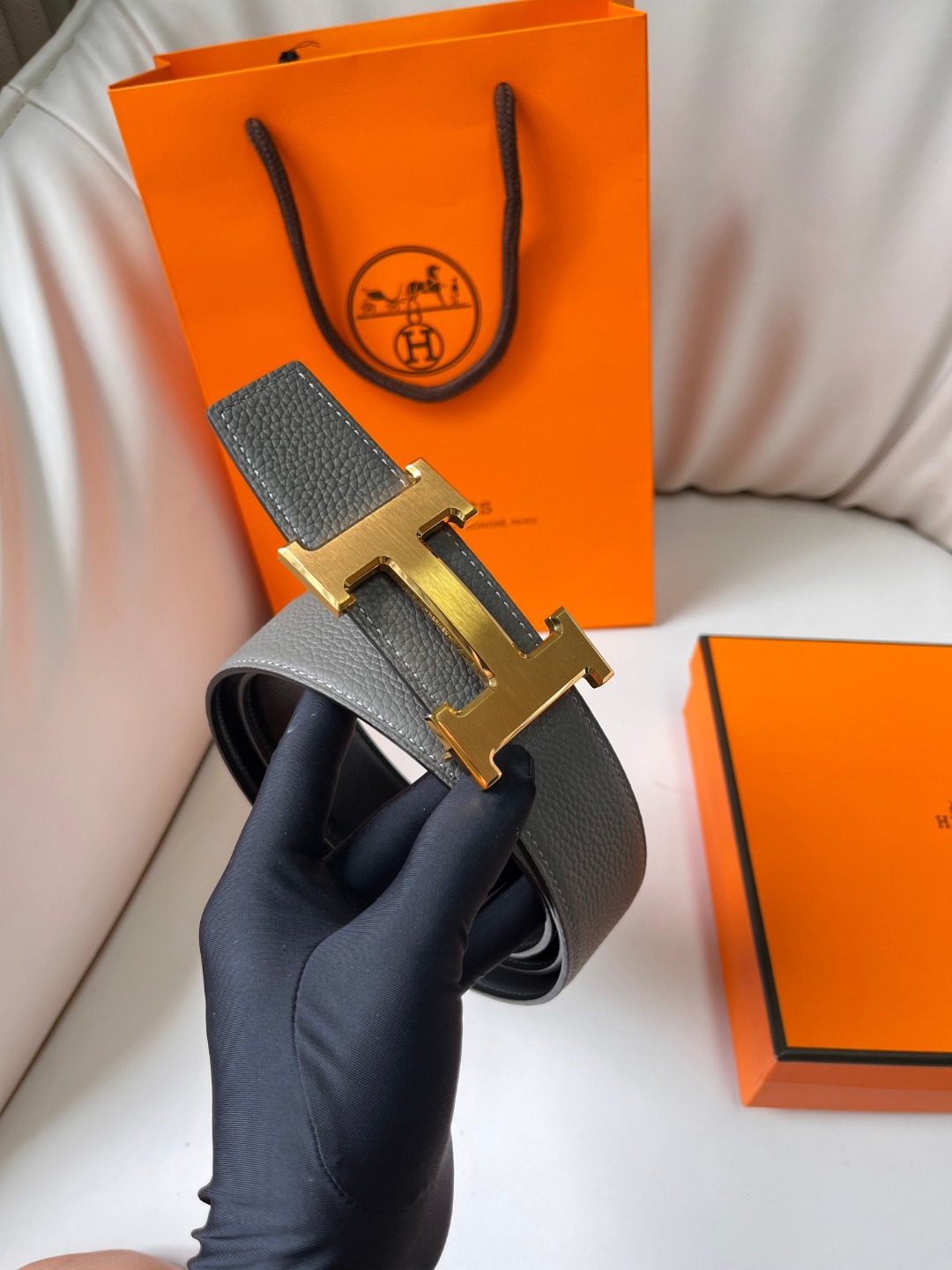 Hermès H Buckle Leather Belt