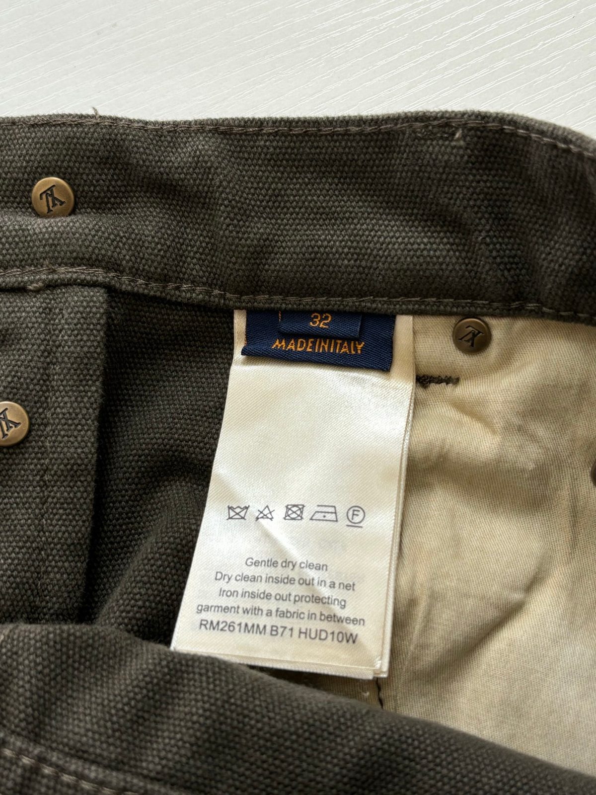 Louis Vuitton Men's Olive Wool Trousers