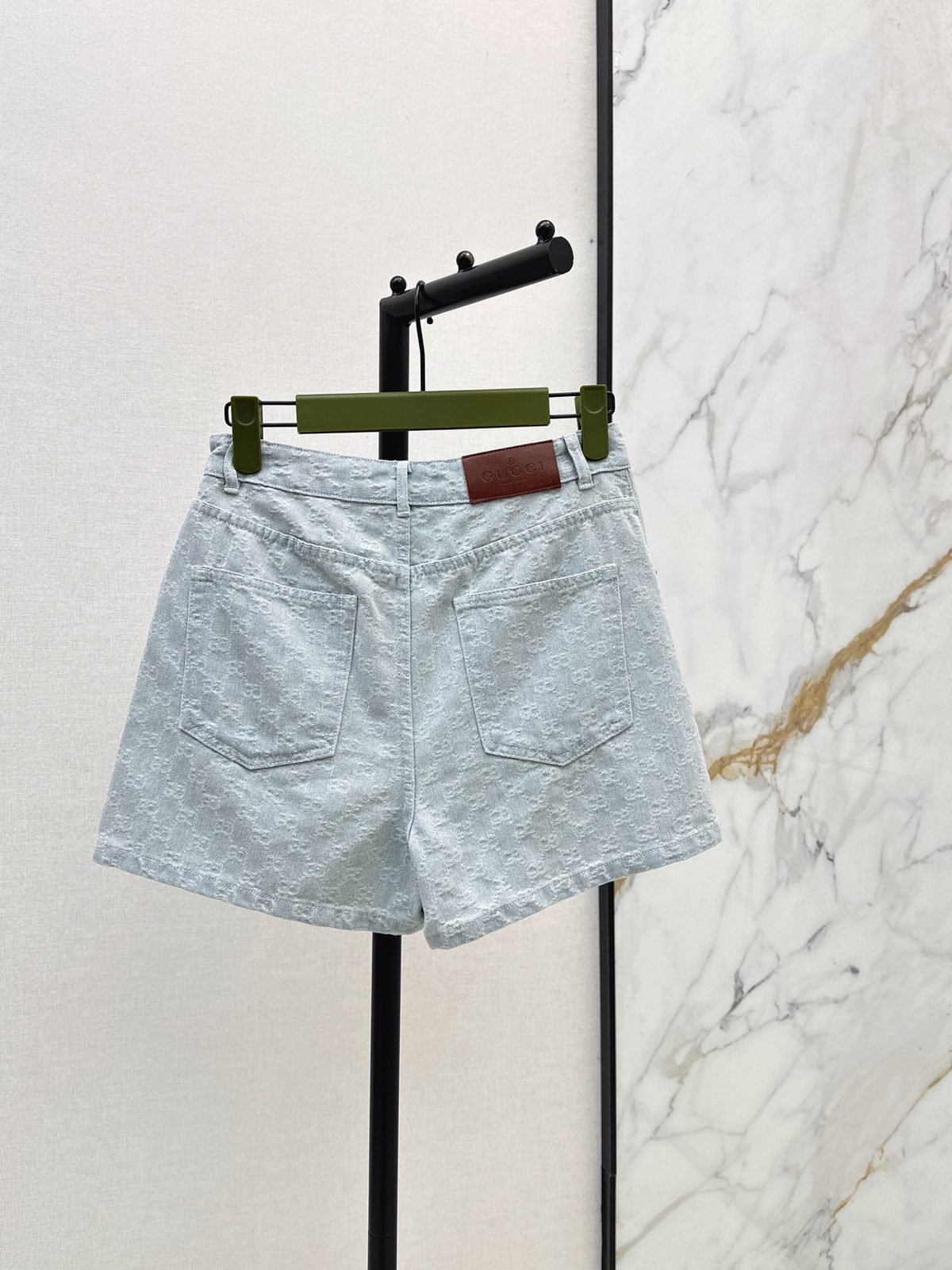 Gucci GG Embossed Denim Shorts