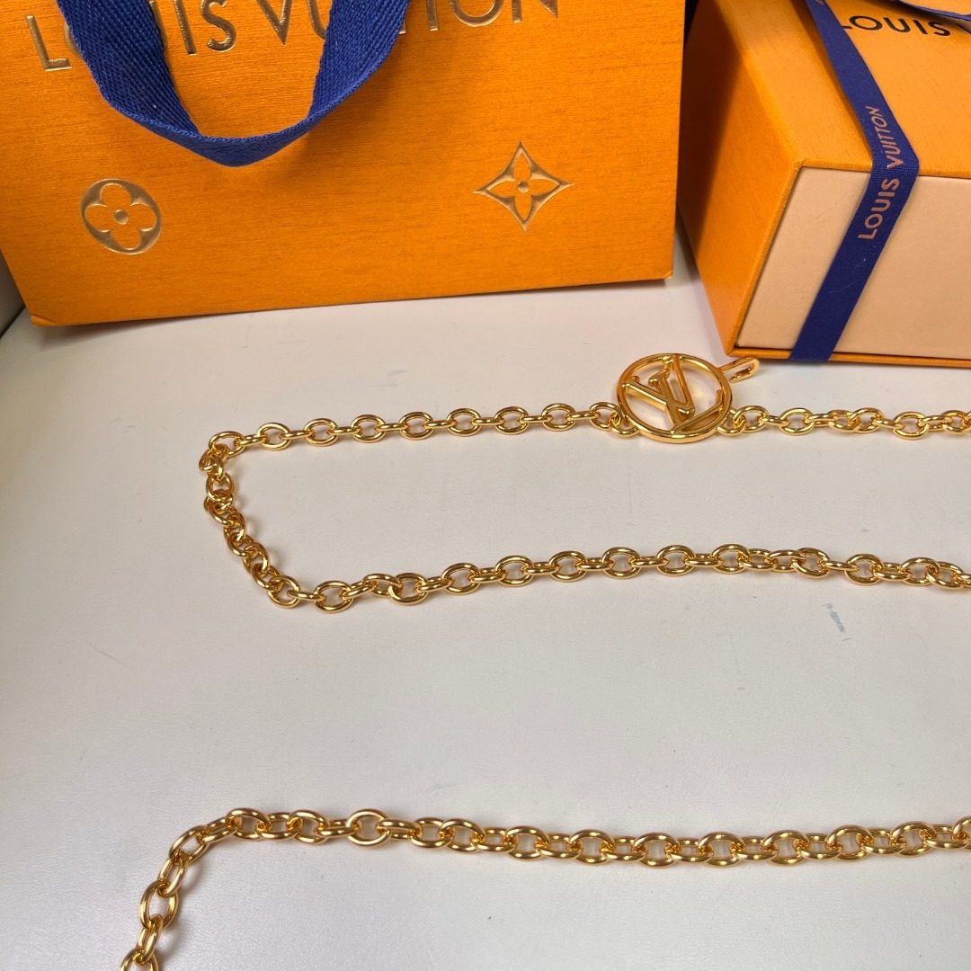 Louis Vuitton Gold Chain Belt with LV Charm