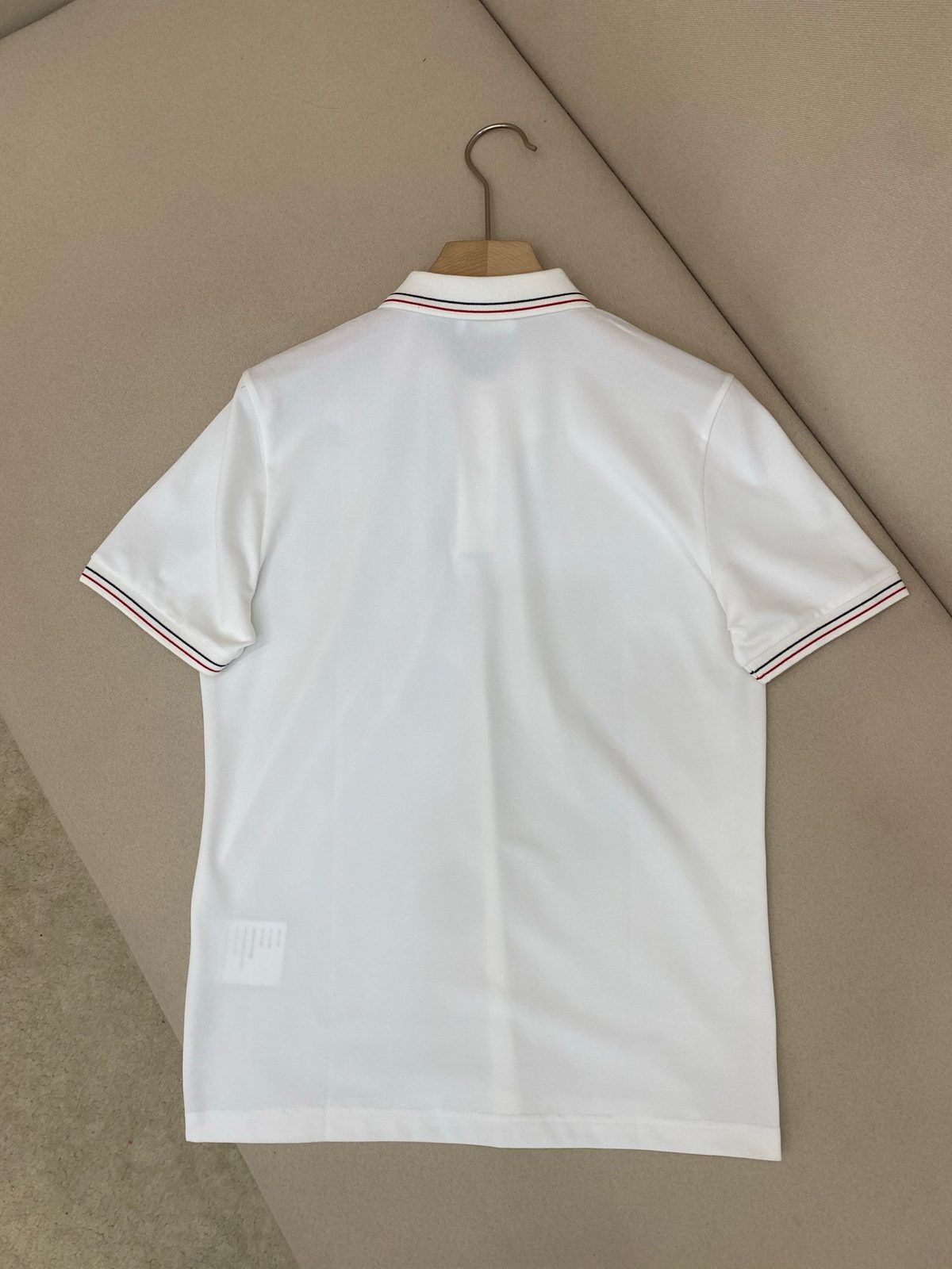 White Tipped Collar Short Sleeve Polo Shirt