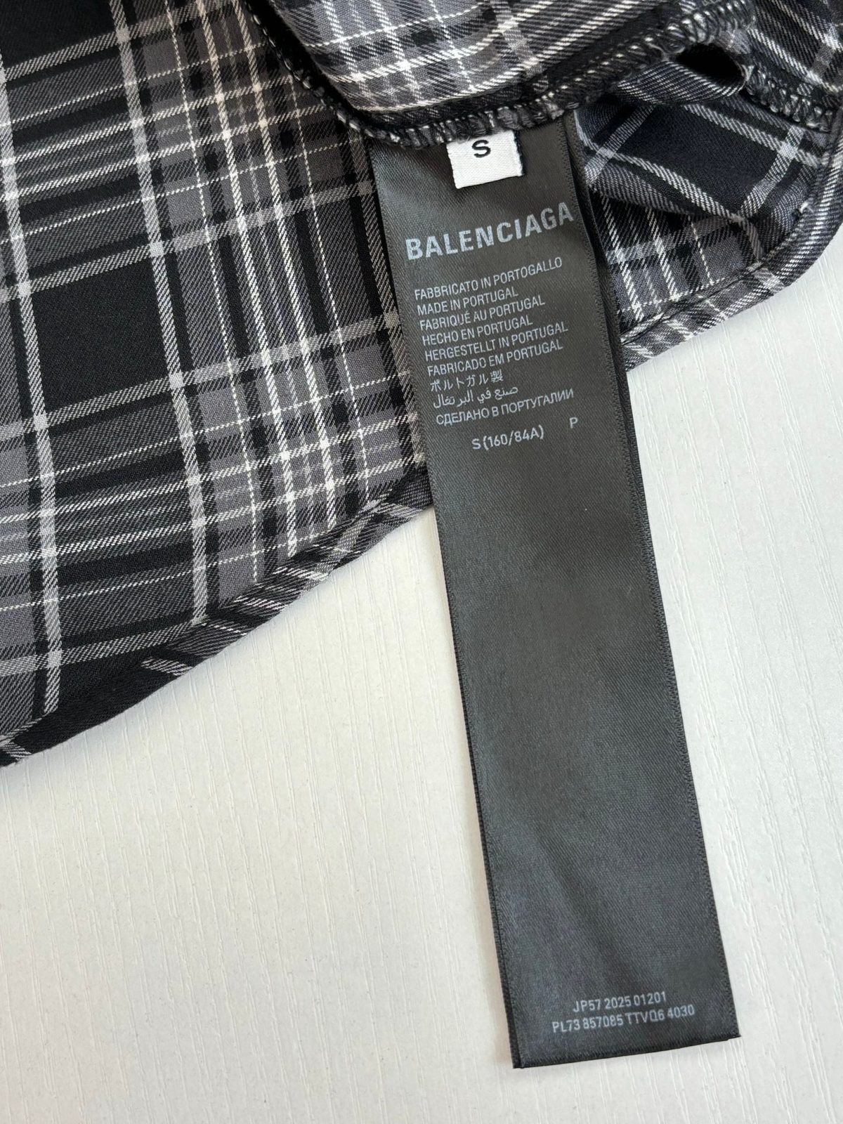Balenciaga Plaid Wool Shirt Size S
