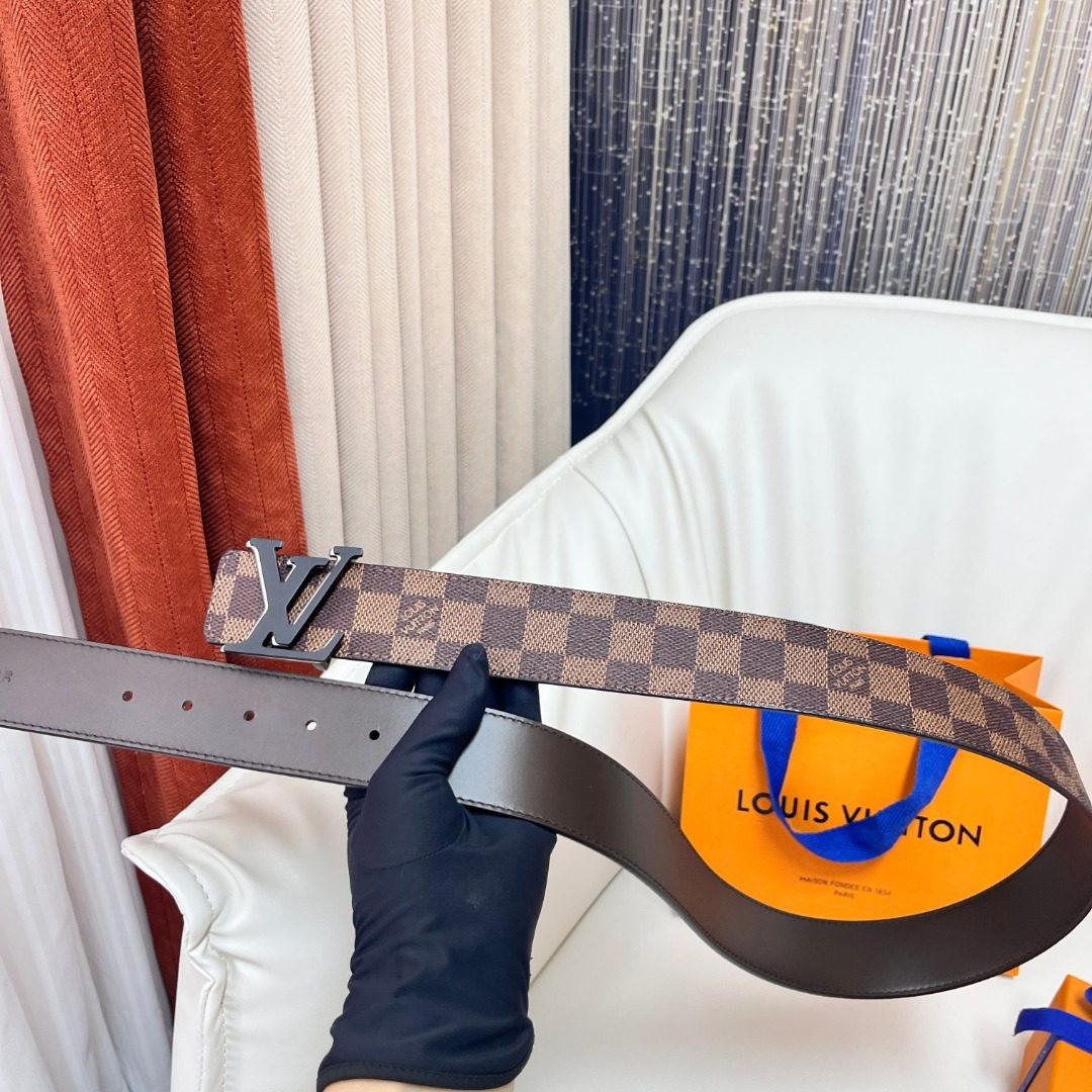 Louis Vuitton Damier Ebene LV Buckle Belt