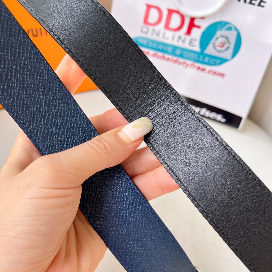 Louis Vuitton Damier Leather Belt Navy
