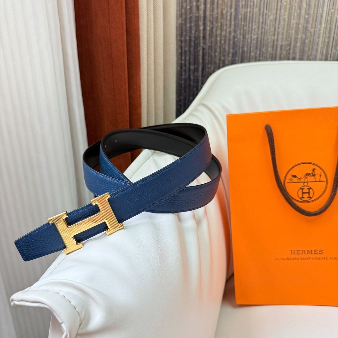 Hermès H Buckle Reversible Leather Belt