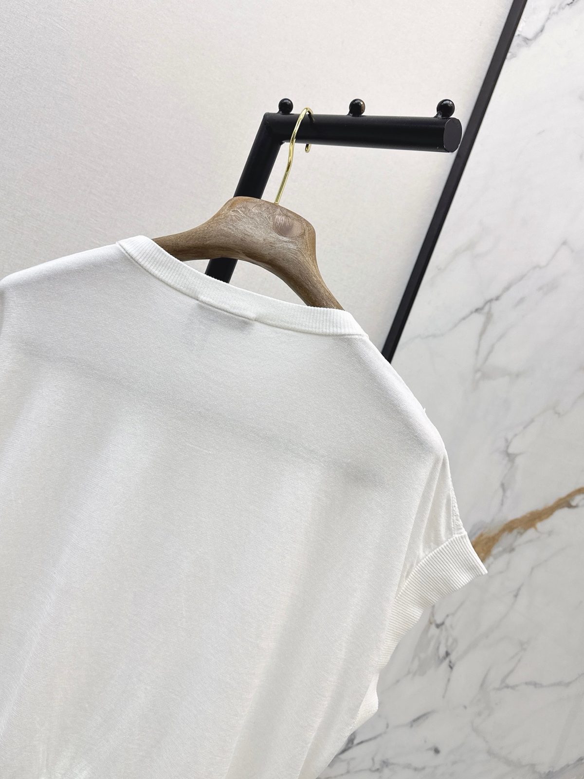 Wooden Hanger White Crewneck T-Shirt