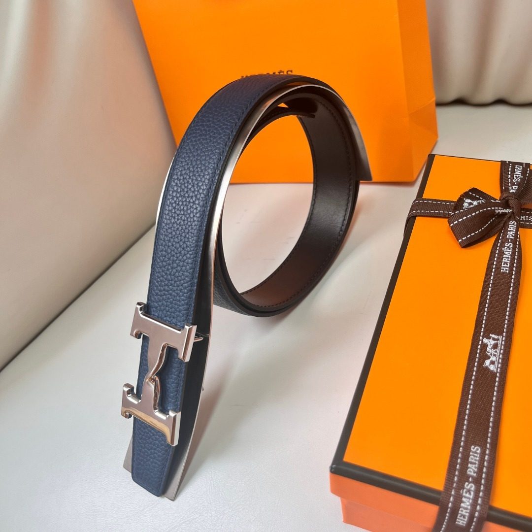 Hermès H Reversible Leather Belt