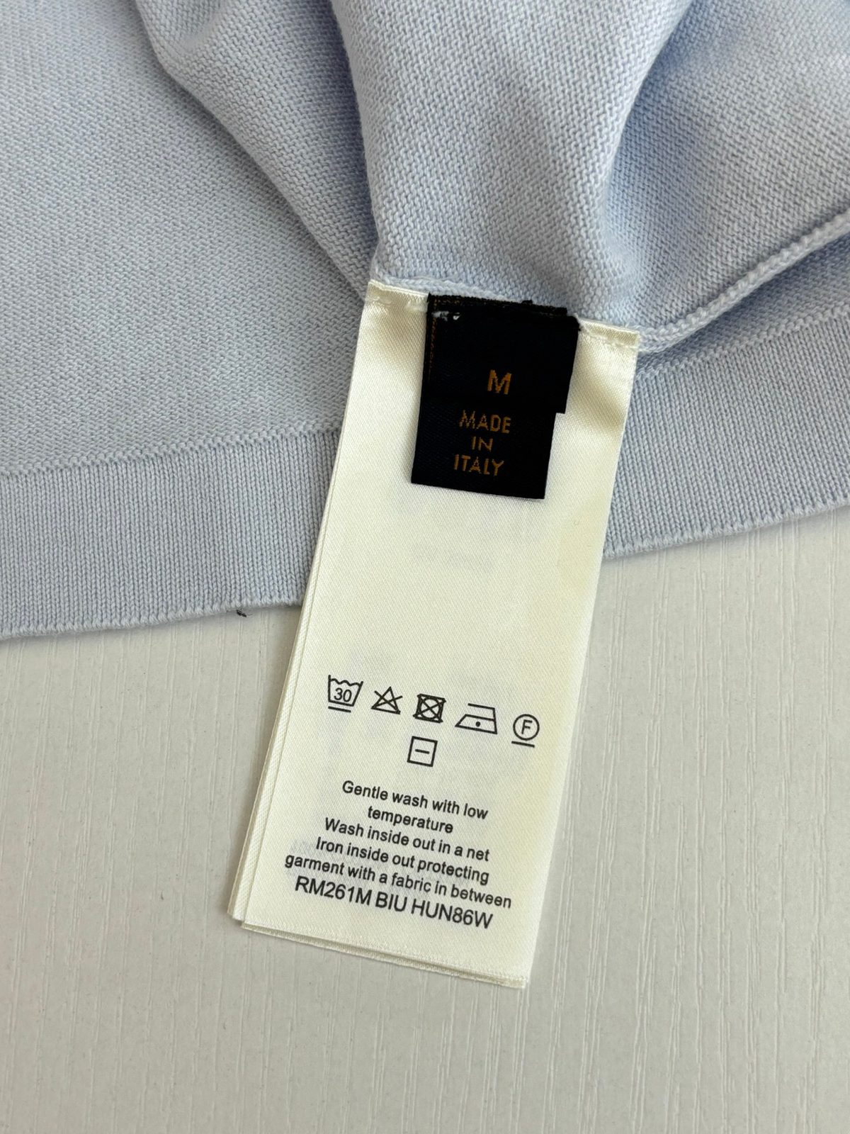 Italian-Made Light Blue Crewneck Sweatshirt