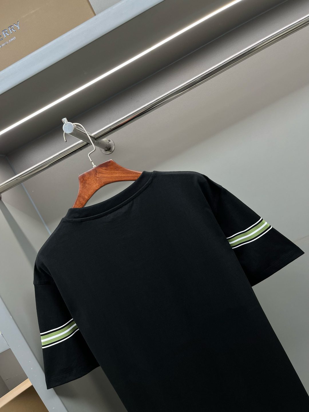 Burberry Striped Sleeve Cotton T-Shirt
