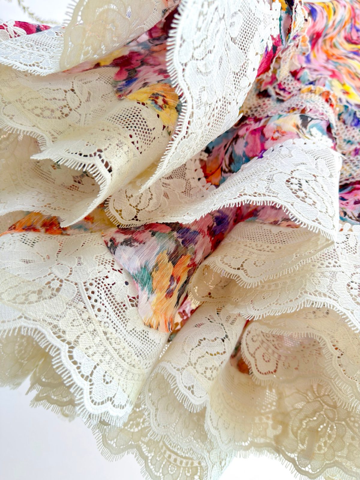 LUNA Floral Ruched Linen-Silk Dress