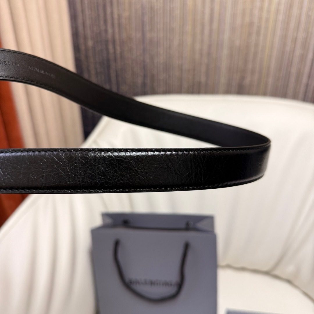 Balenciaga Black Leather Belt