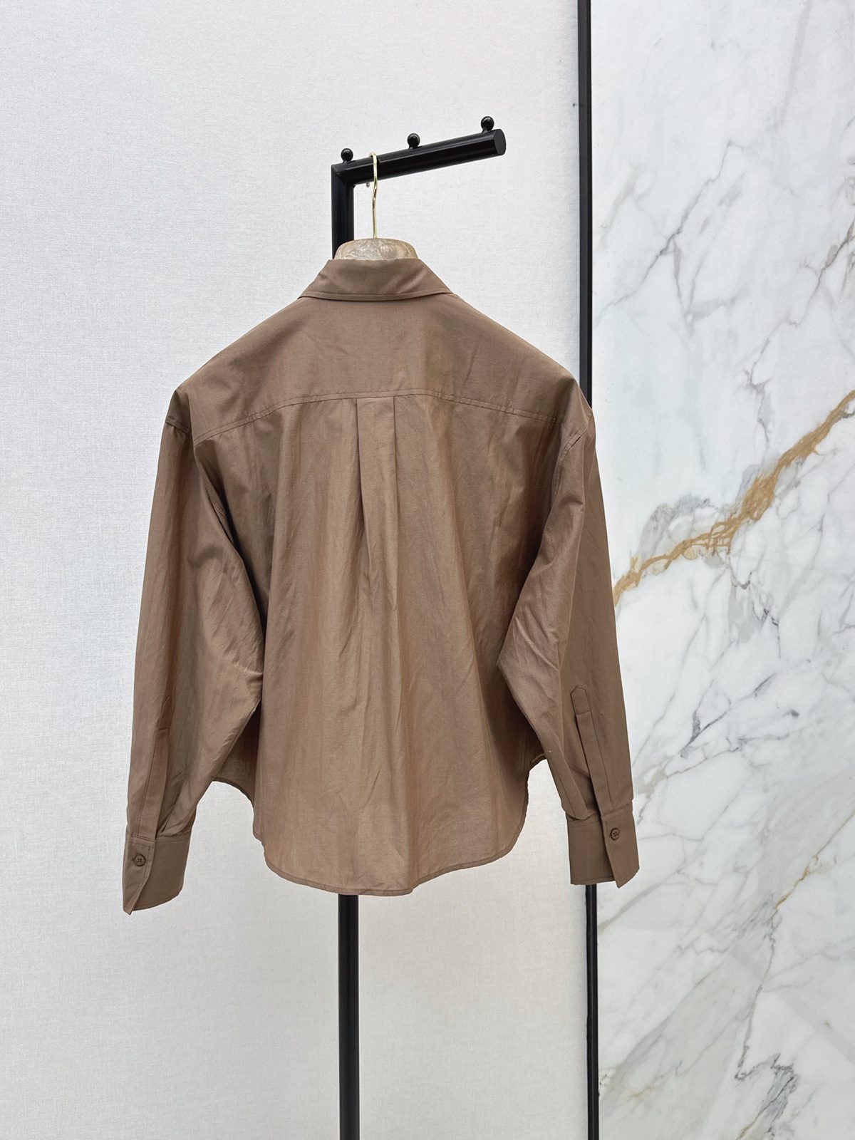 Shell Silk Cotton Blend Button-Up Shirt