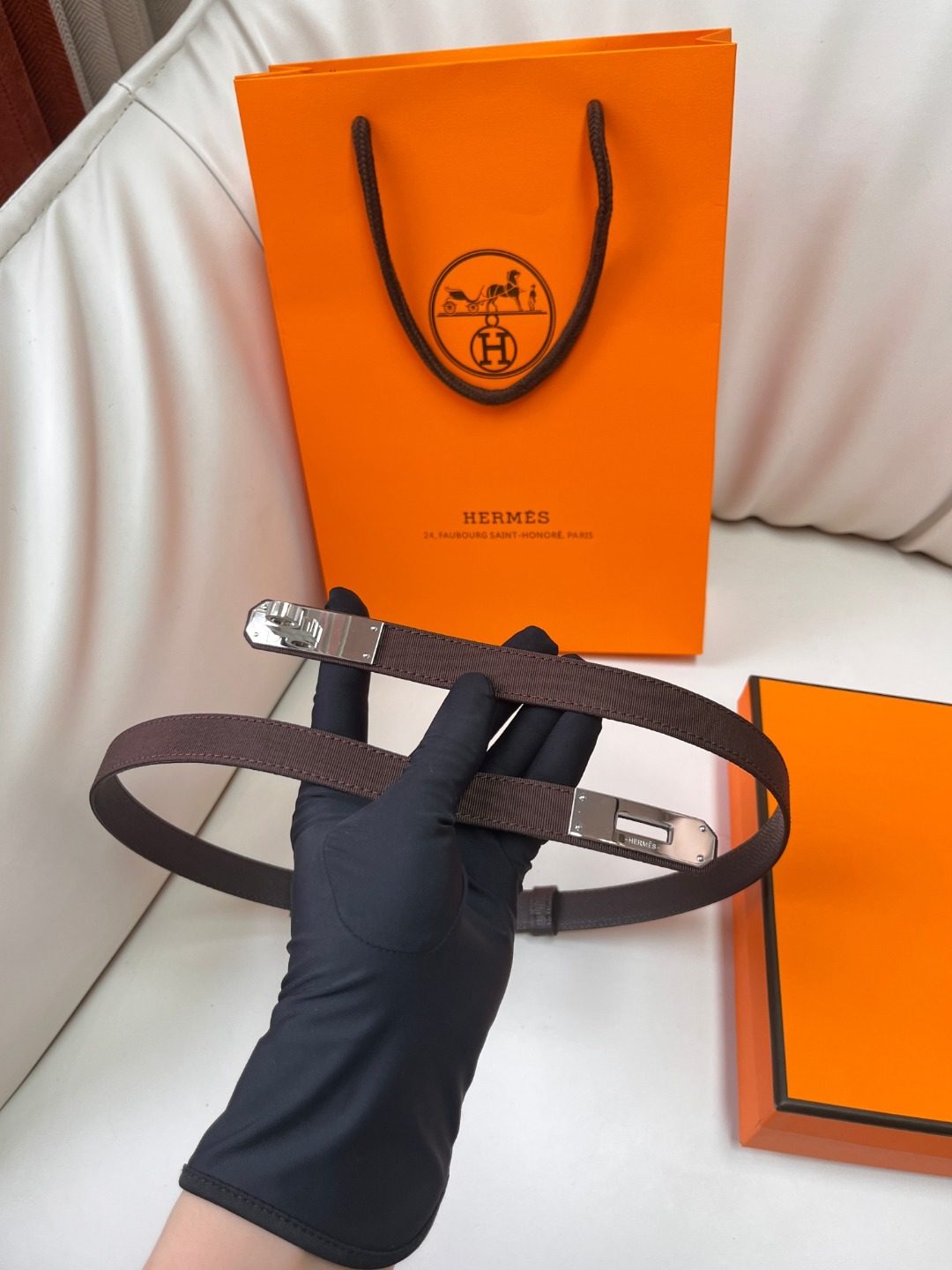 Hermès Reversible H-Buckle Leather Belt