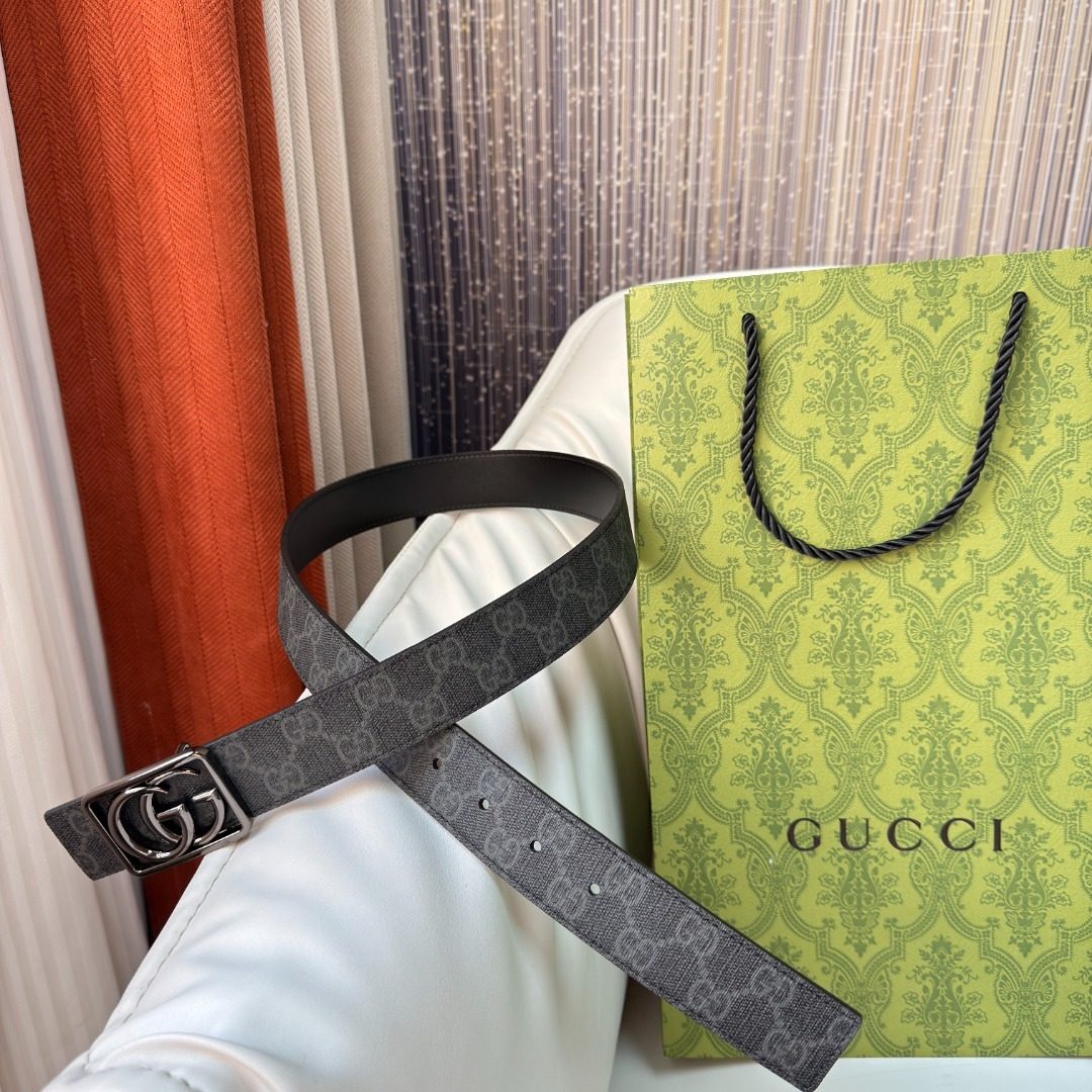 Gucci GG Canvas Leather Belt