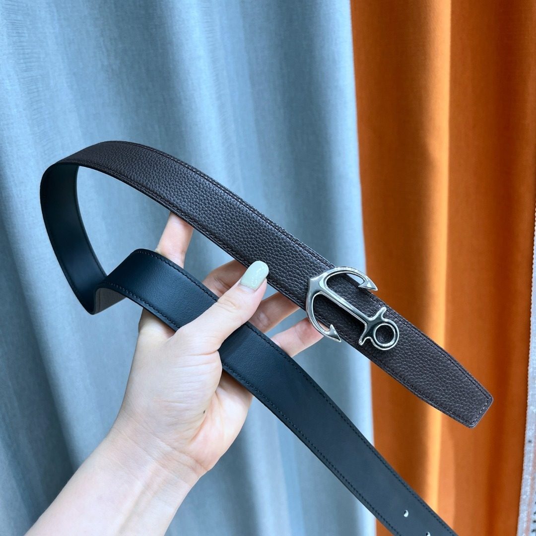 Hermès Enamel H Buckle Leather Belt