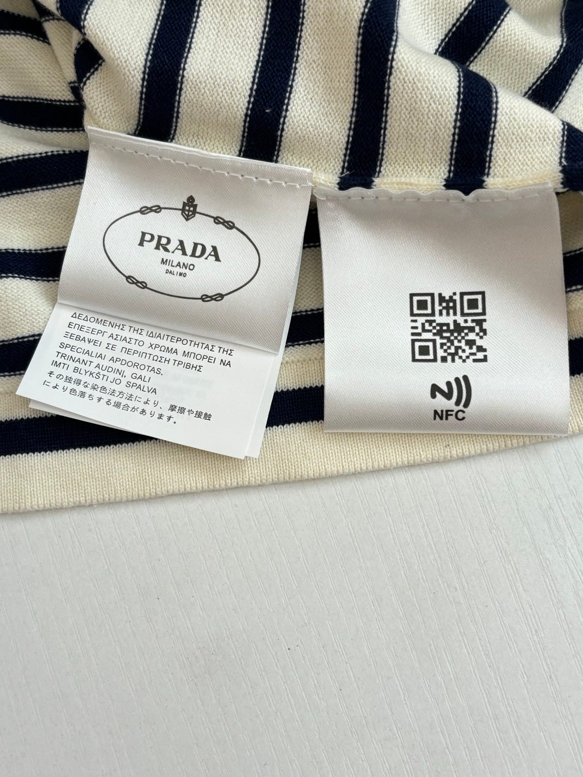 Prada Milano Striped Crewneck T-Shirt