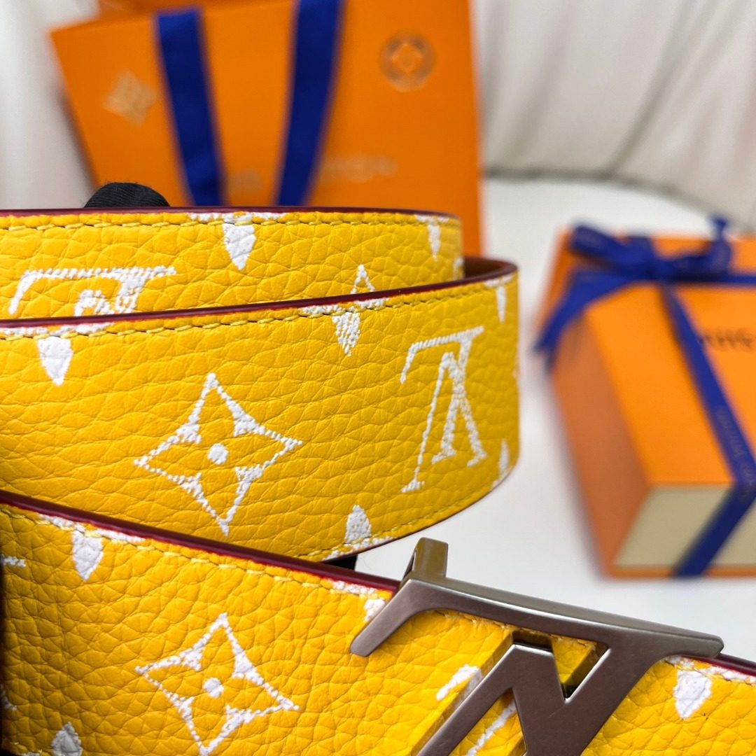 Louis Vuitton Monogram Vernis Yellow Belt