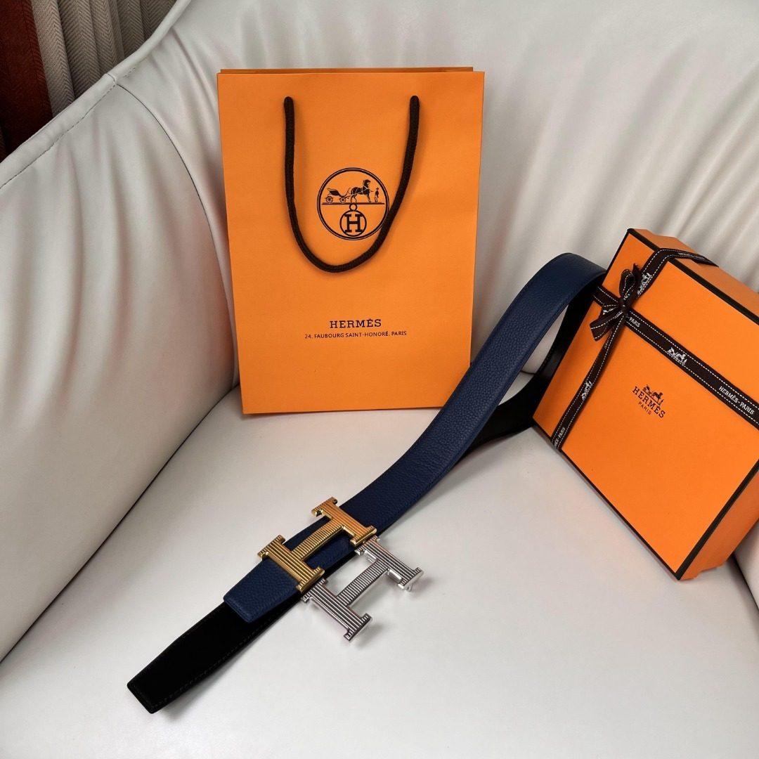 Hermès H Buckle Reversible Leather Belt