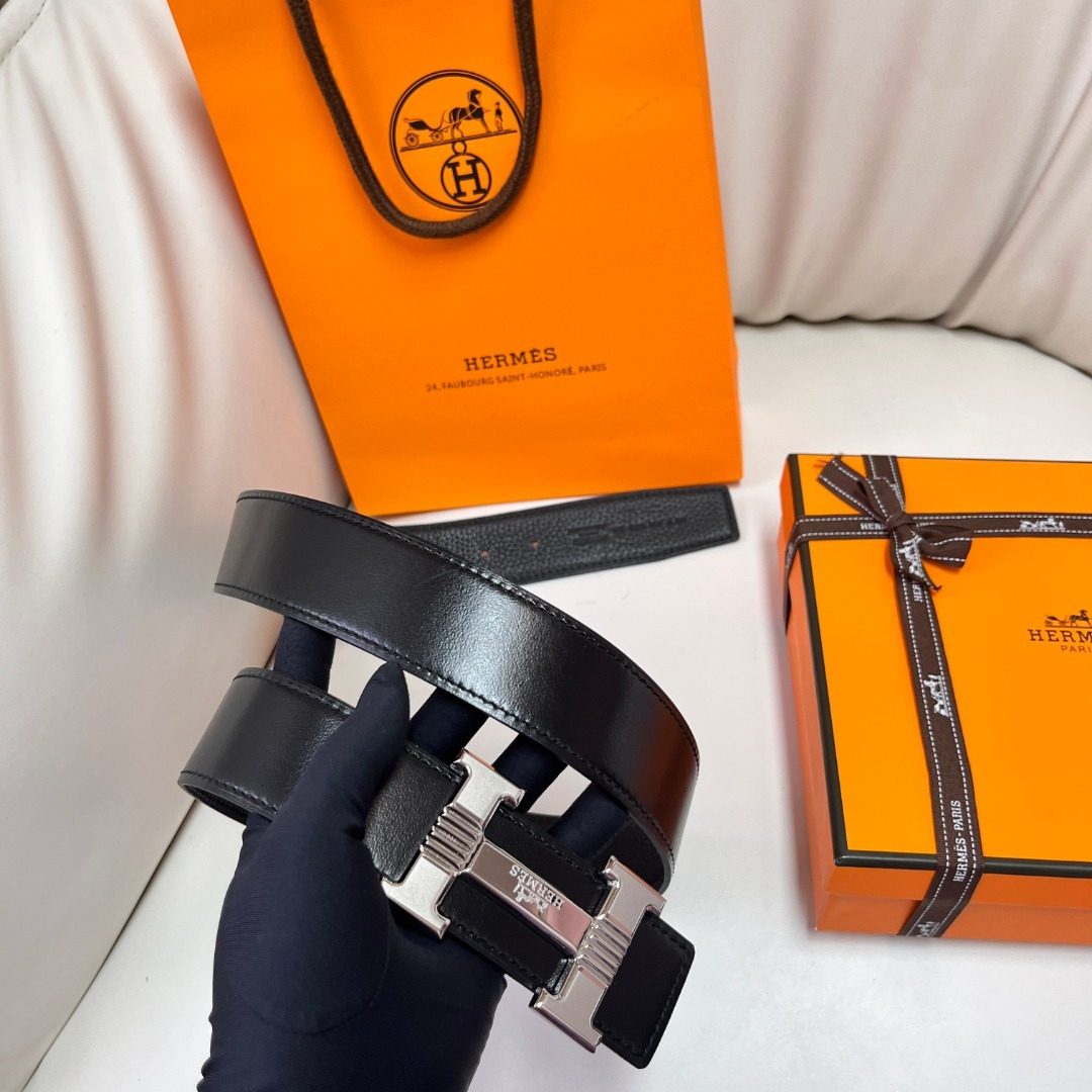 Hermès Constance H Buckle Leather Belt