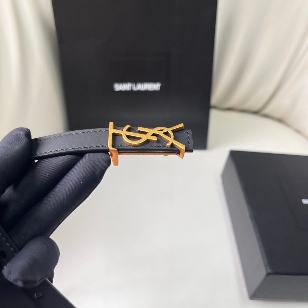 Saint Laurent YSL Leather Belt