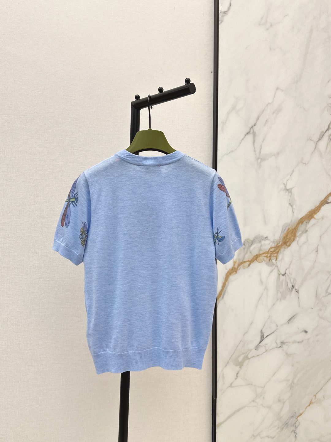 Gucci Dragonfly Embroidered Crewneck T-Shirt