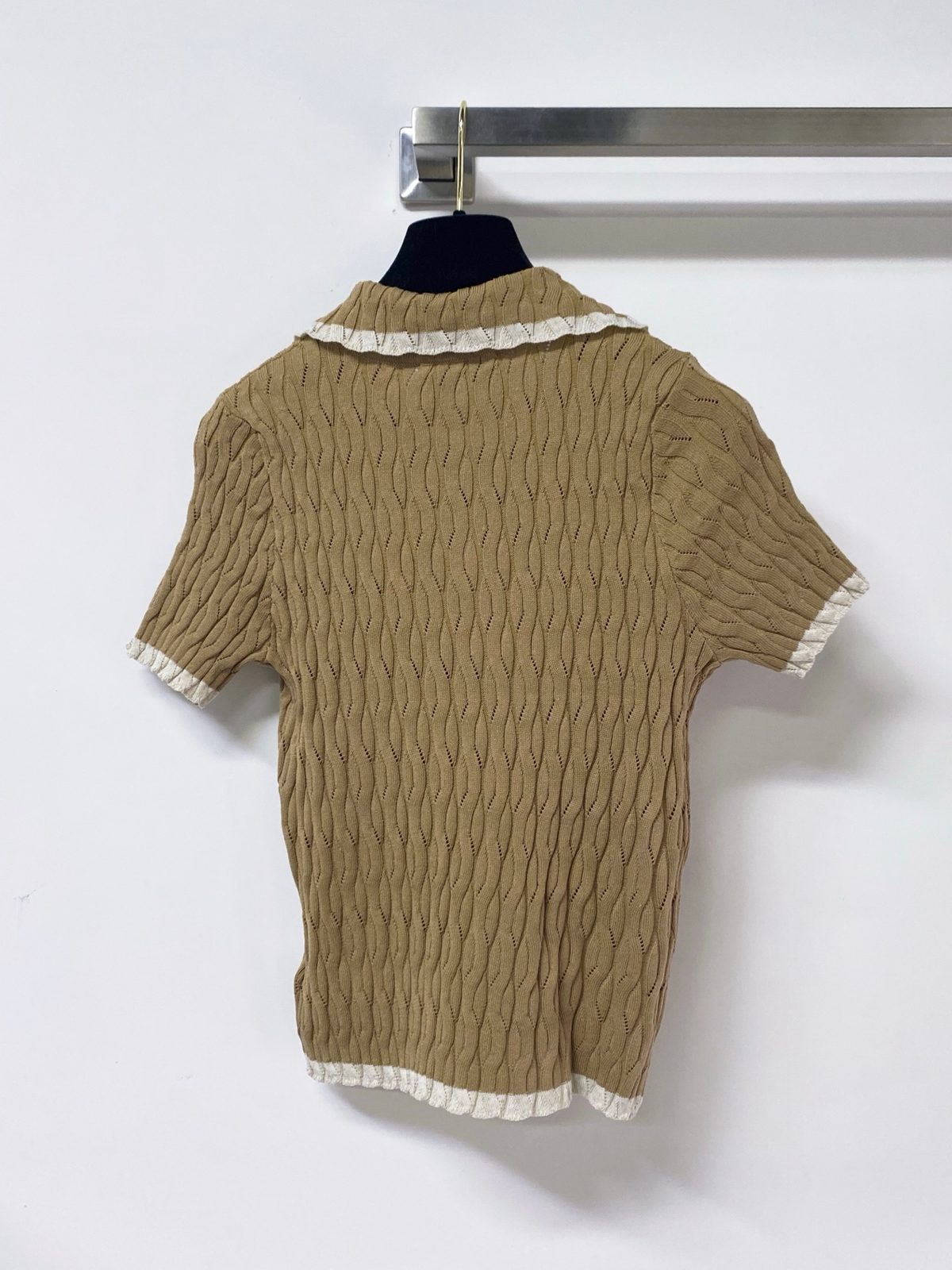 Miu Miu Ribbed Knit Polo Shirt